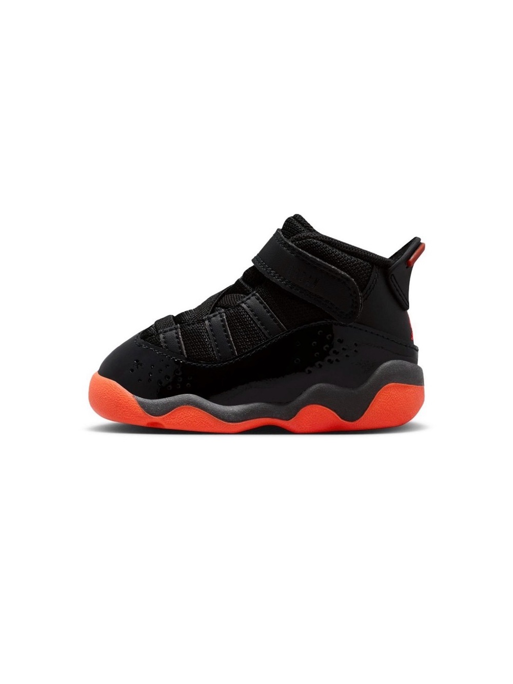 New Authentic Jordan 6 Rings Infrared Black Toddler Shoes Size 10c Kids Child